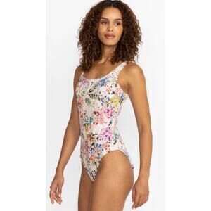 NWT Johnny Was Neon Jungle Eyelet One Piece Swimsuit Size Small $228